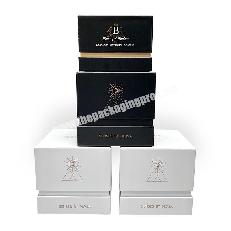 Supplies Custom Design Luxury Jar with Box Printed Paper Insert white Black rigid Candle Gift Packaging Boxes