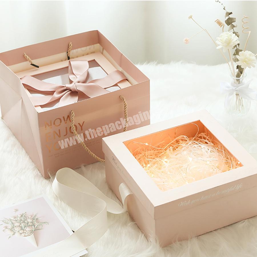 Luxury Wholesale Custom Logo Printed Cardboard Rectangle Paper Box Packaging Soap Rose Flower Gift Box With Ribbon Pack