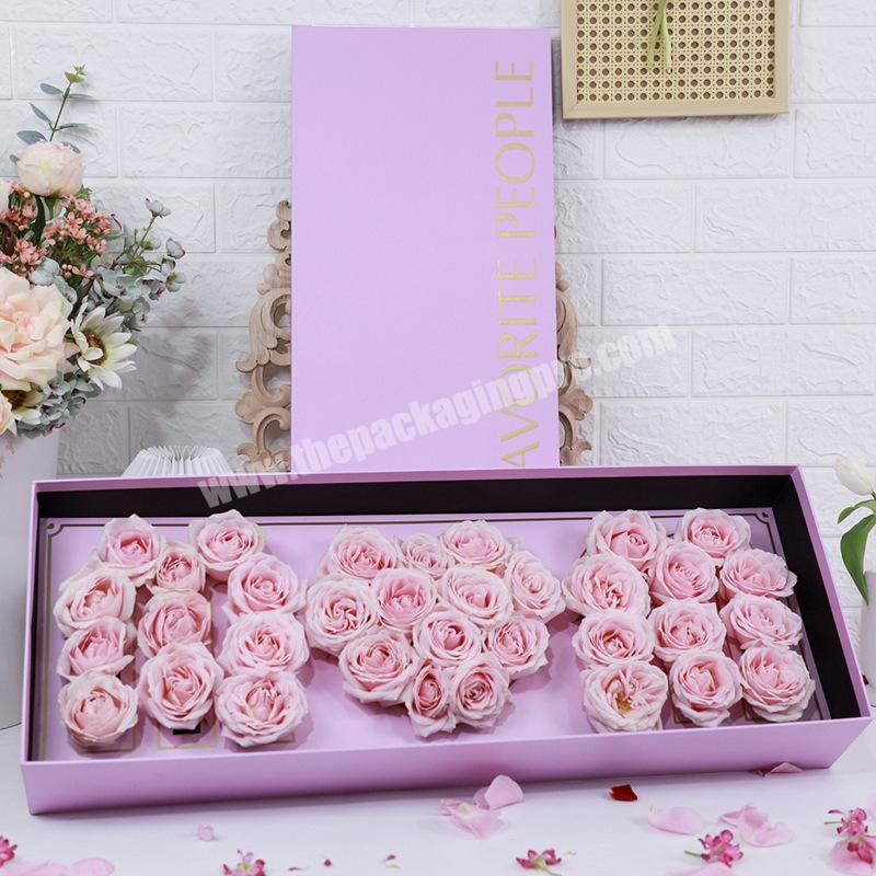 Luxury cardboard square roses Mother's Day gift paper packaging i love mom flower packing box wholesale