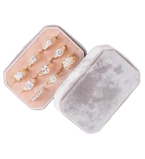 Luxury custom big velvet jewelry ring display box wholesale
