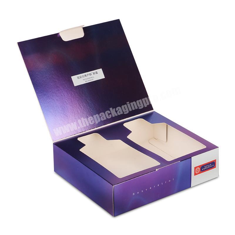 Luxury custom logo double glass cosmetic bottles printing folding paper packaging boxes cheap