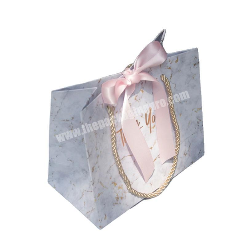 Luxury custom paper bag gift paper bags with ribbon bowknot
