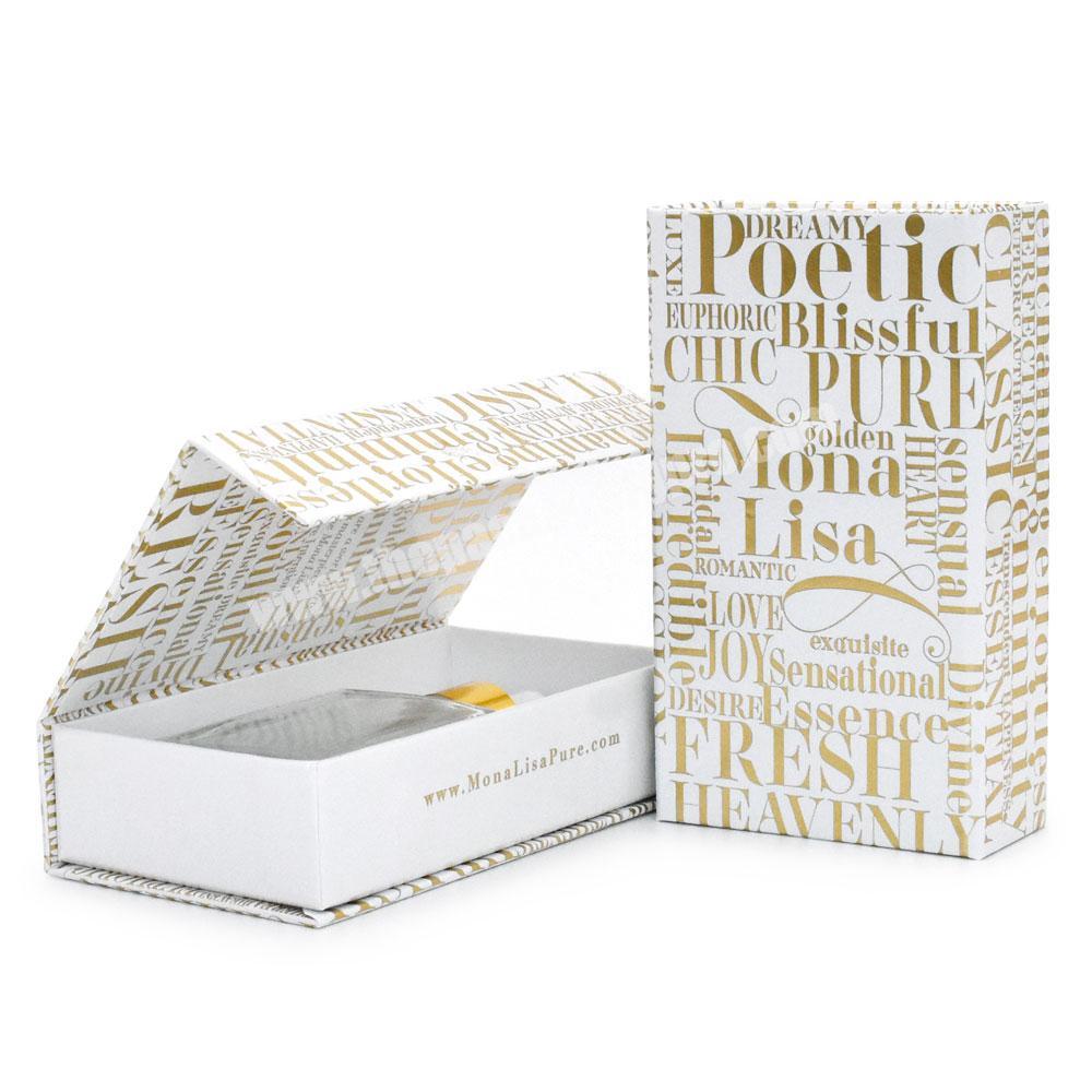 Luxury custom paper folding magnetic closure lid 30ml 50ml perfume bottle gift packaging boxes with foam insert