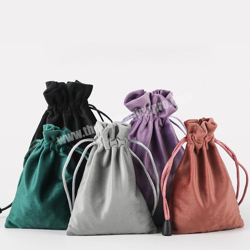 Luxury custom velvet jewelry drawstring pocket ring necklace earring packaging bag dust-proof jewelry storage pouch bag