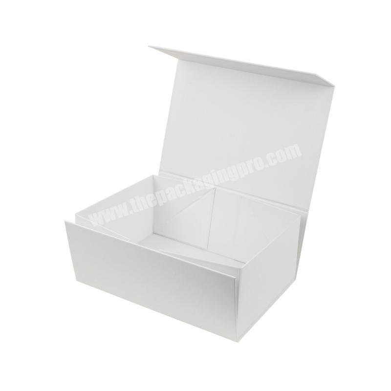 Luxury customized magnetic close foldable gift box white personalised packaging magnetic cloth boxes