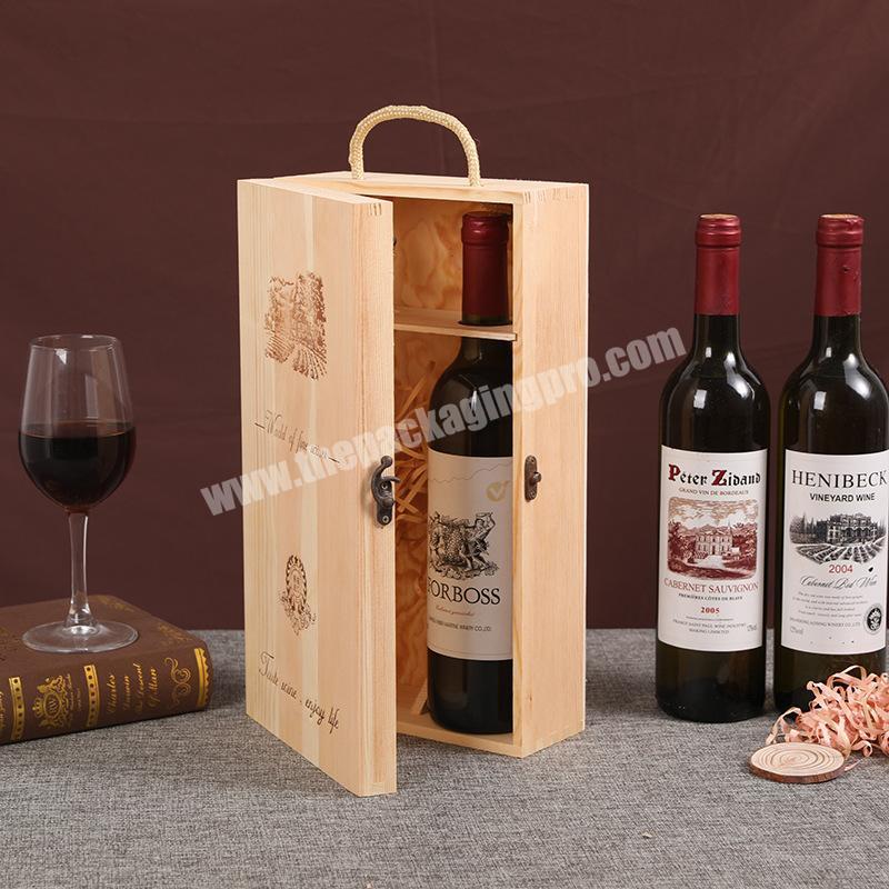 Luxury customized size bulk wooden wine gift storage package box wood double red wine bottle packaging box from China