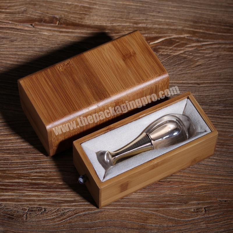Luxury customized wooden perfume packaging gift box custom logo square wood gift storage box with lid for perfume