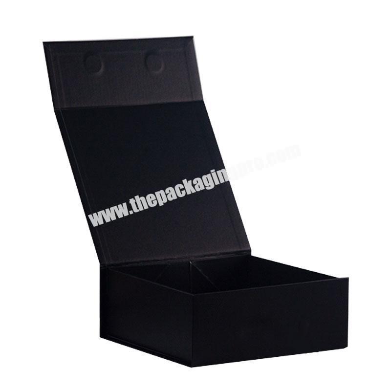 Luxury magnetic lock black nail art gift packaging box wholesale