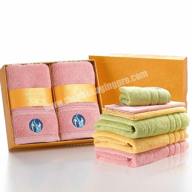 Luxury paper bath towel packaging box,towel set in gift boxes