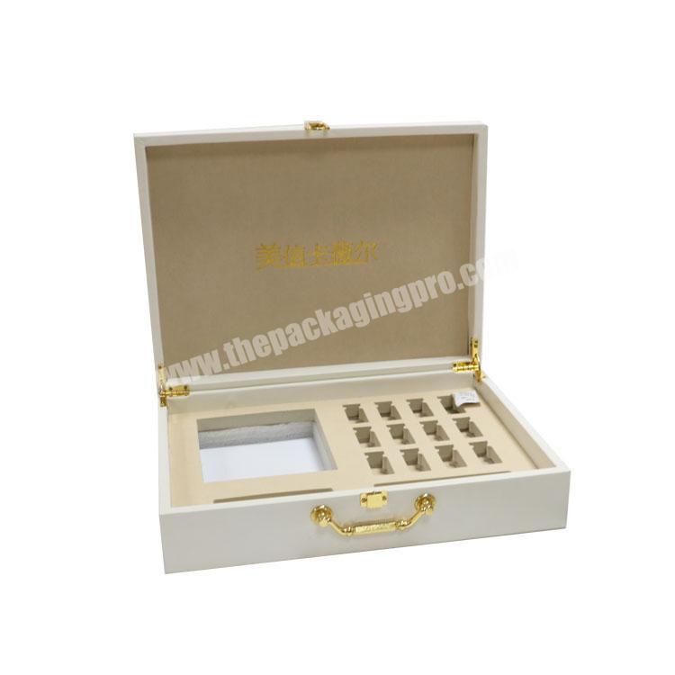 Luxury pu leather MDF essential oil bottle storage packaging gift box