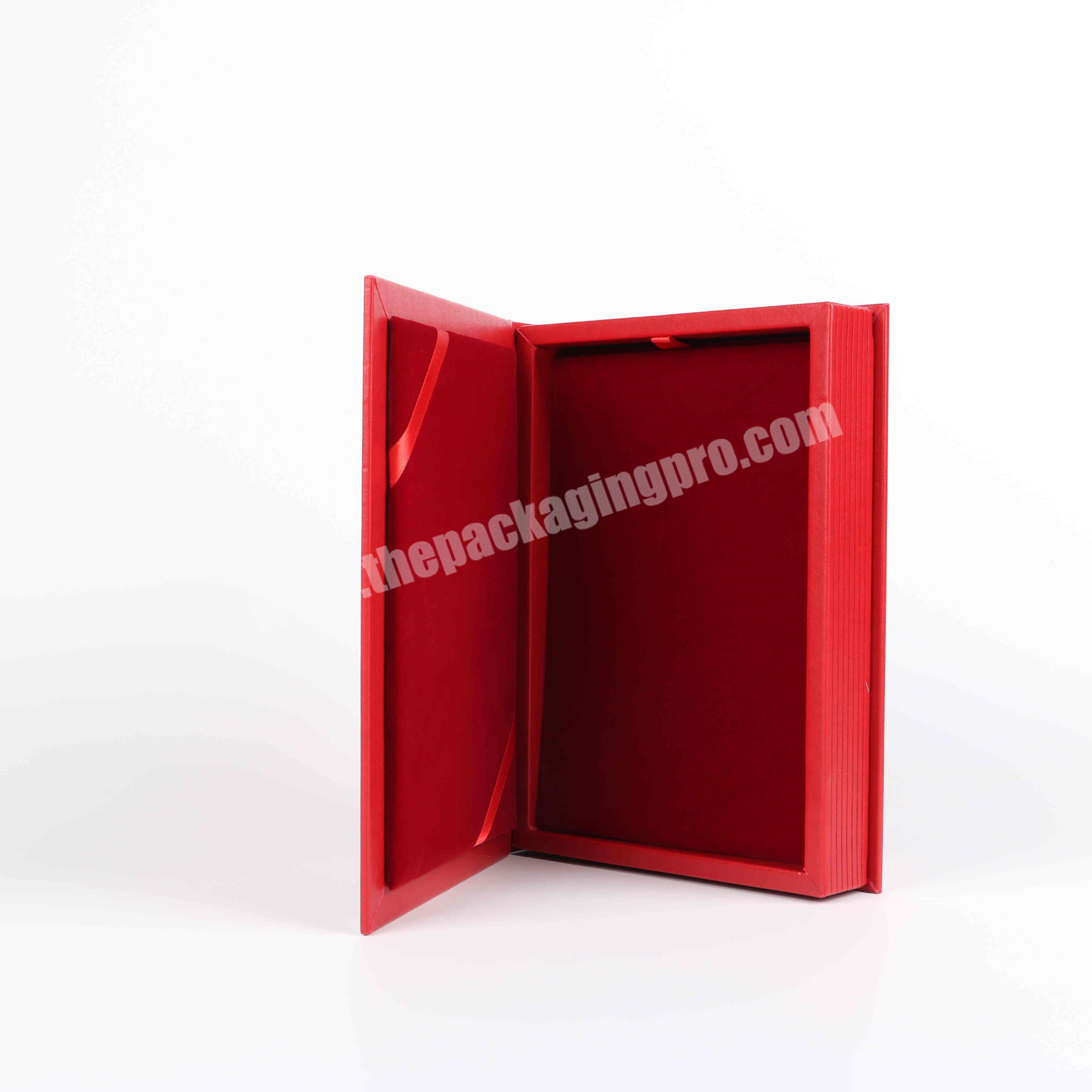 Manufactured Wedding Earring Necklace Boxes Red Ring Pendant Packaging Case Leather Small Jewelry Box  China Art Paper