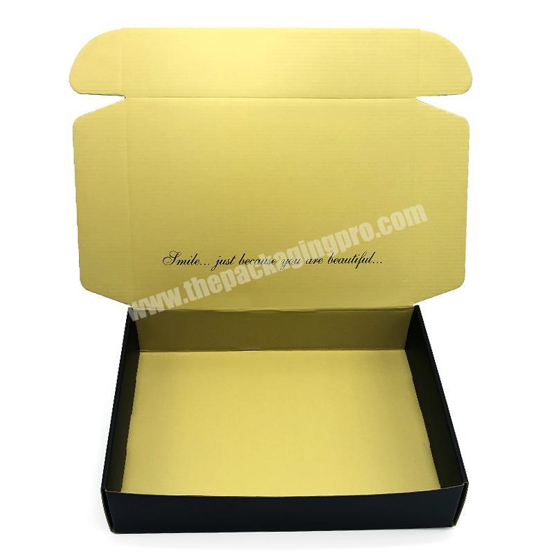 Manufacturer Custom Corrugated paper Subscription Box Rose t-shirt Packaging Mailer Boxes Black And Gold Mailing Box for Clothes