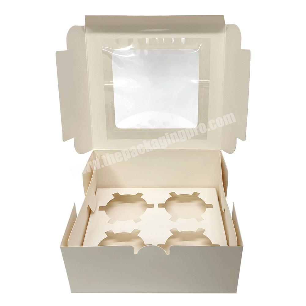 Manufacturer Custom Kraft Paper Gift Food Packaging White cheese Cake Boxes with Pvc Windows Wedding Birthday Party Gift Box