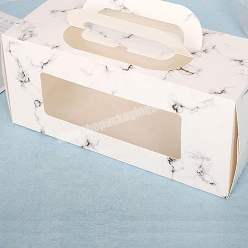 Marble cheese swiss roll packaging box baking package strip cake paper box roll
