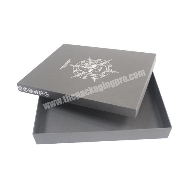 Matte Black Silver Stamping Logo Cardboard Paper Gift Hair Extension Packaging Box with Lid