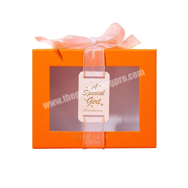 Mother's Day gift box PVC semi-transparent windowed hand box With festive gifts