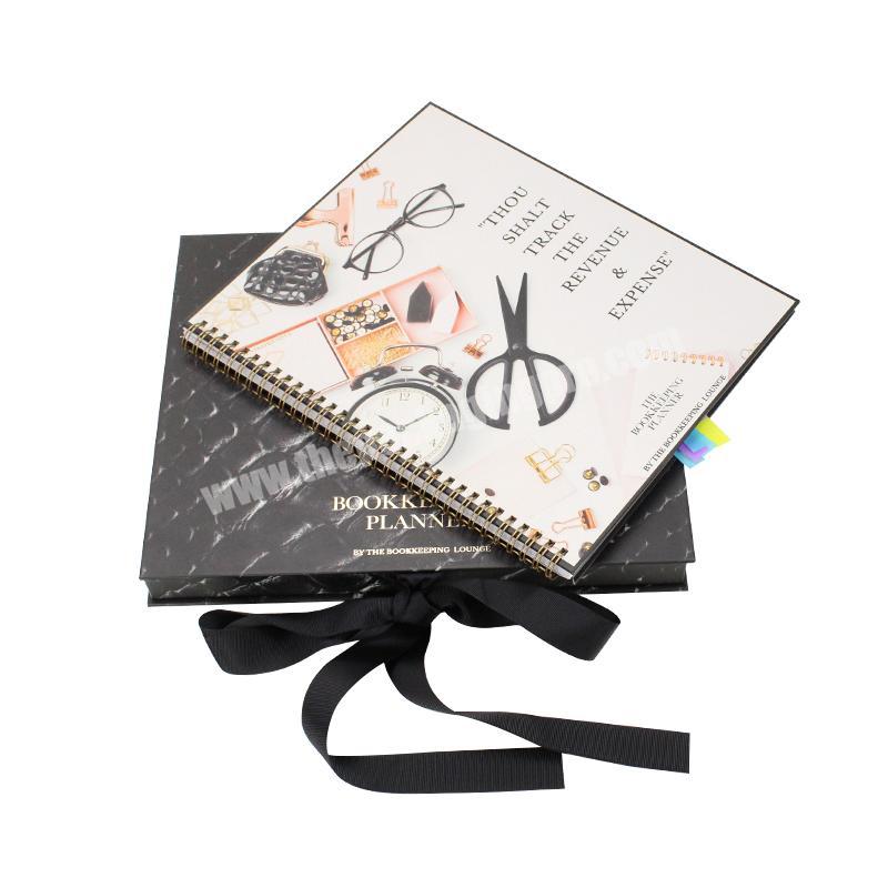 NEW Arrival Custom Printed Wire-O Binding Paper Hardcover Planner Diary Notebook With Gift Packaging Box