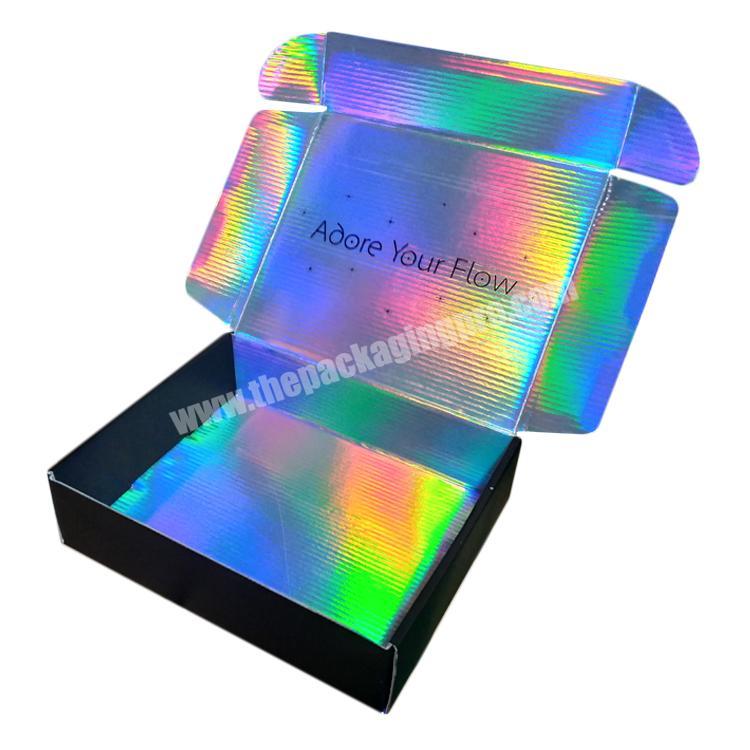 New Arrivals Custom Beautiful Color Printed Hologram Logo Printed Corrugated Apparel Mailer Boxes