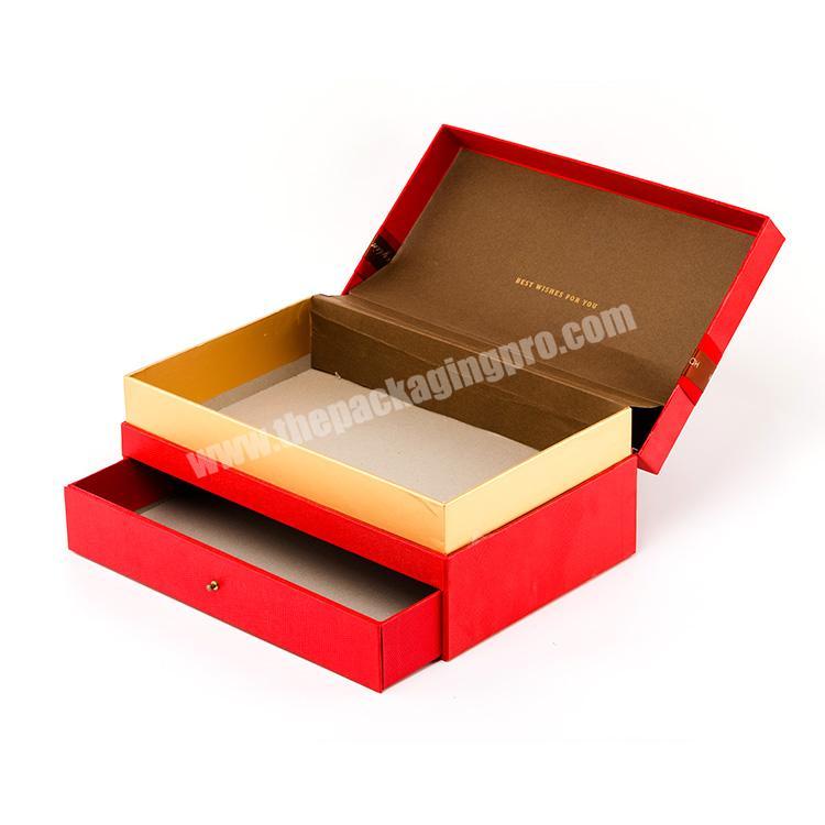New Design Custom Luxury Packaging 2 Layer Book Shape Drawer Rigid Essential Oil Cosmetics Paper Magnetic Gift Box