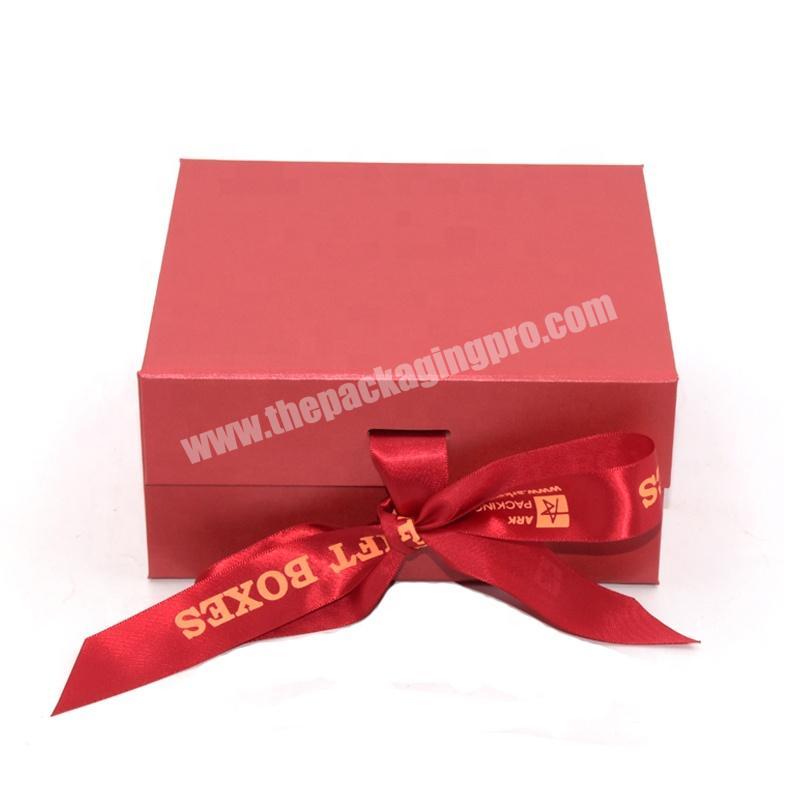 Multifunctiomal Fancy Paper Cardboard Rigid Christamas Gift Folding Box with Foiling Ribbon
