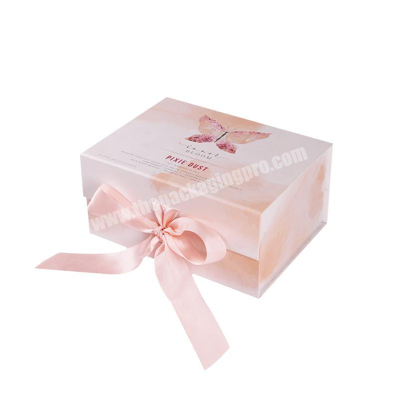 New design Custom gift box with ribbon design valentine day boxes Cardboard jewelry gift paper packaging transparent gift box