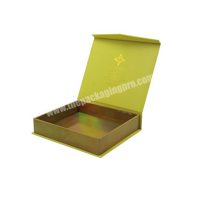 New design custom yellow shiny luxurious jewelry packaging gift boxes for necklace