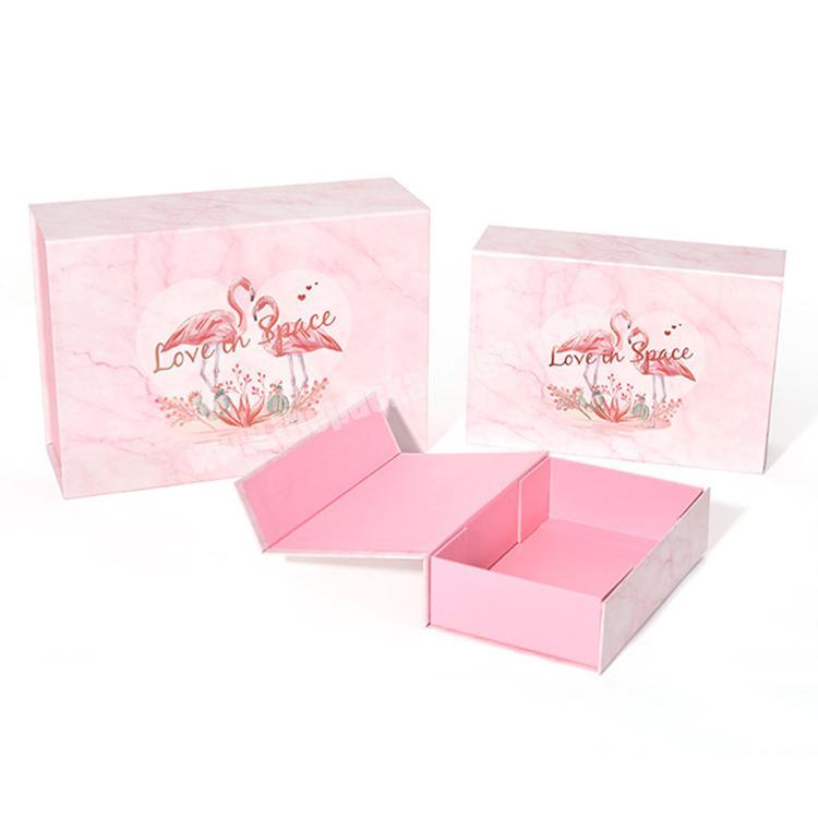 OEM Custom Both Sides Printing Spot UV Pink Paper Cardboard Magnetic Gift Packaging Boxes