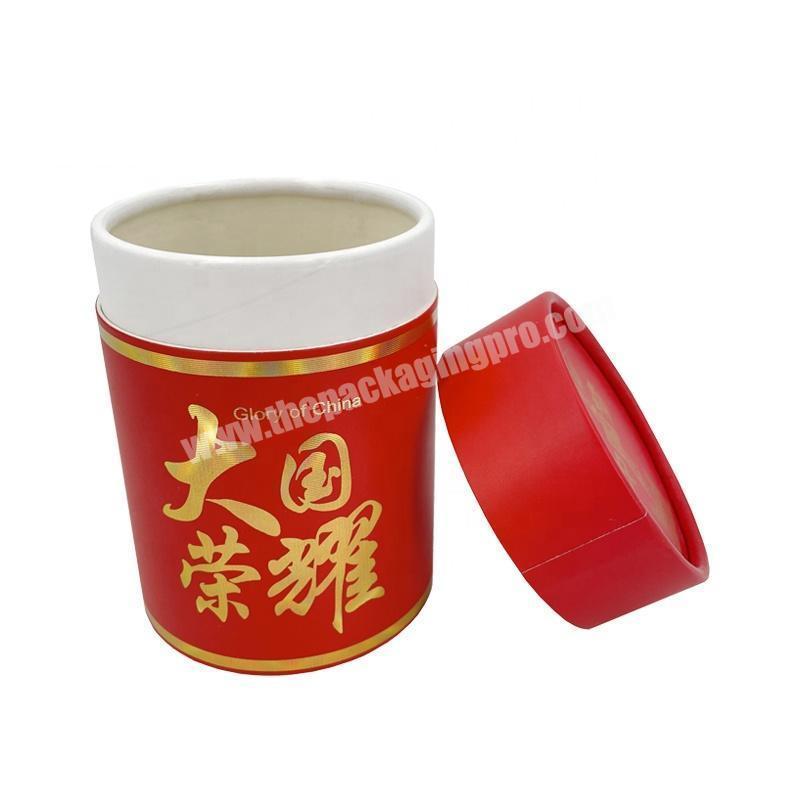OEM Custom Paper Tube Tea Packaging Cylinder Boxes Gold Foil Logo Printing High Quality Luxury Round Tea Box Packaging