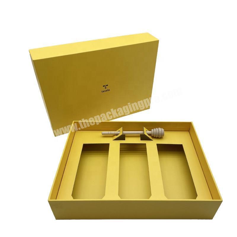 OEM Luxury Lid and Base Honey Bottle Set Packing Gift Boxes Custom Logo Cardboard Box Packaging