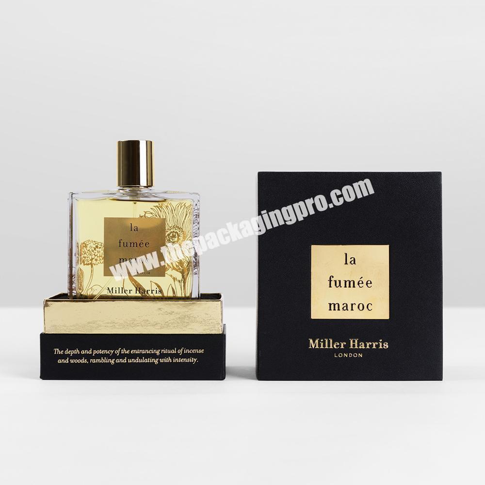 OEM Privte Label Luxury Rigid Paper Perfume Packaging 2 piece Lid And Base Gift Boxes With Neck