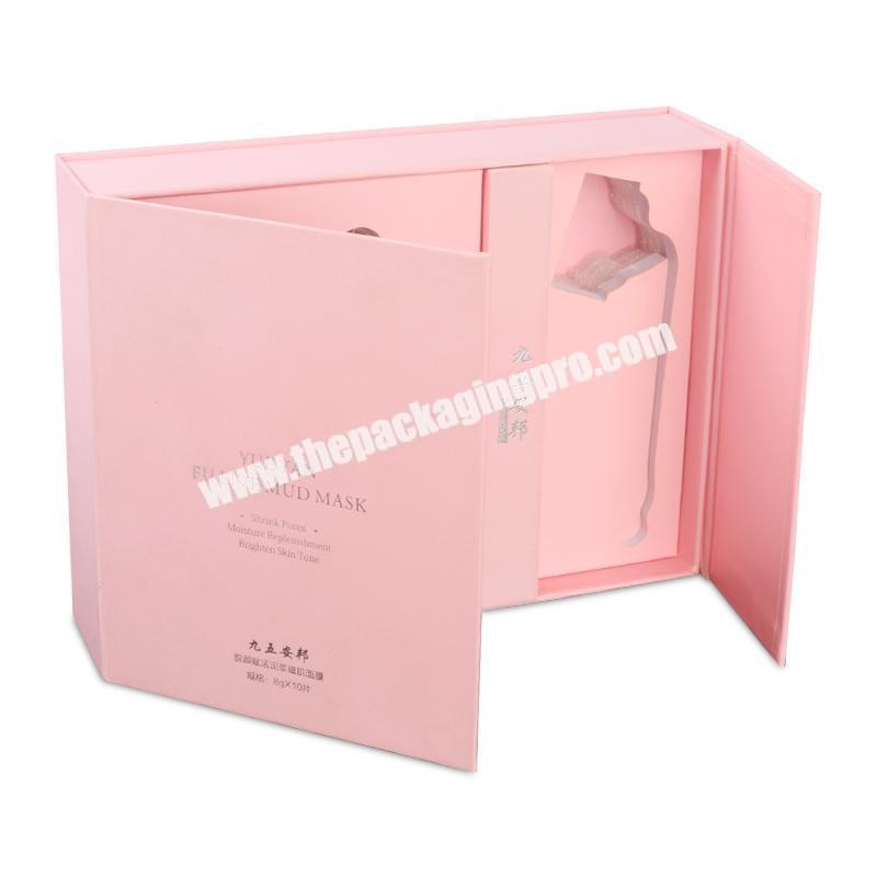 custom wholesale rigid magnet paper cardboard eva foam padding gift box for mask packaging