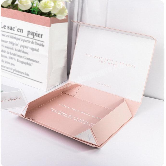 One Piece cardboard packaging box flip top underwear clothing folding magnetic gift box