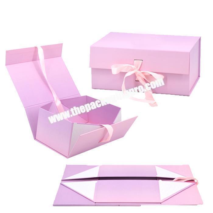 Premium Flat Pack Rigid Cardboard Bespoke Gift Packaging Magnetic Closure Luxury Folding Box