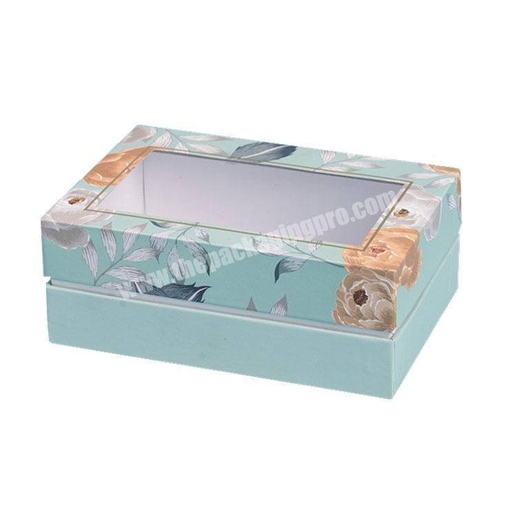 Paper Gift Box With Clear Pvc Window Cardboard Boxes Transparent Packaging Removable Lid