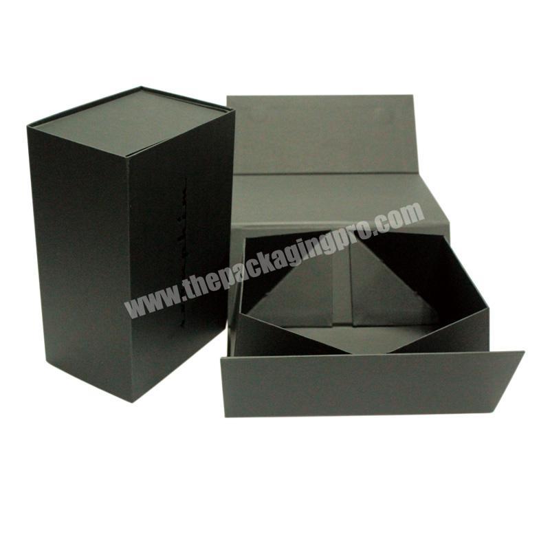 Paper Packaging Gift Foldable Boxes Wholesale Magnetic Closure Custom Logo Black Art Paper +paperboard Paperboard OEM Brand