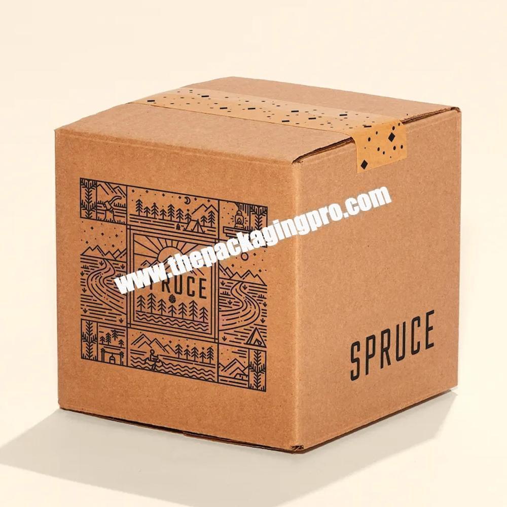 Personal Logo Printed Brown Corrugated Cardboard Paper Packaging Mailing Shipping Carton