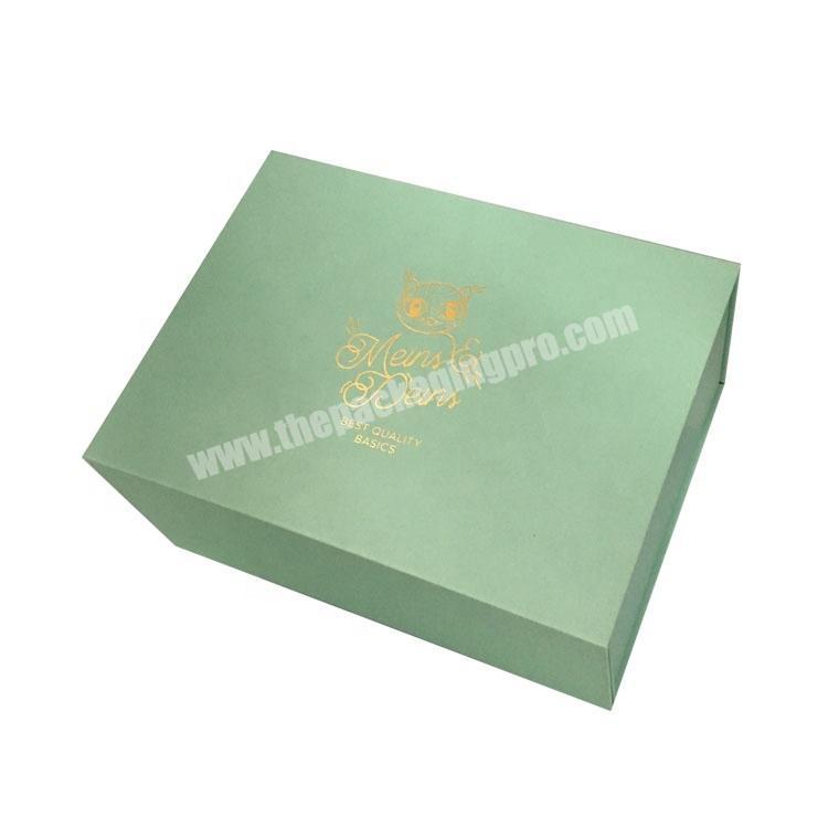 custom Personalized Custom Light Green Foldable Packing Gift Box For Shirt Garment 