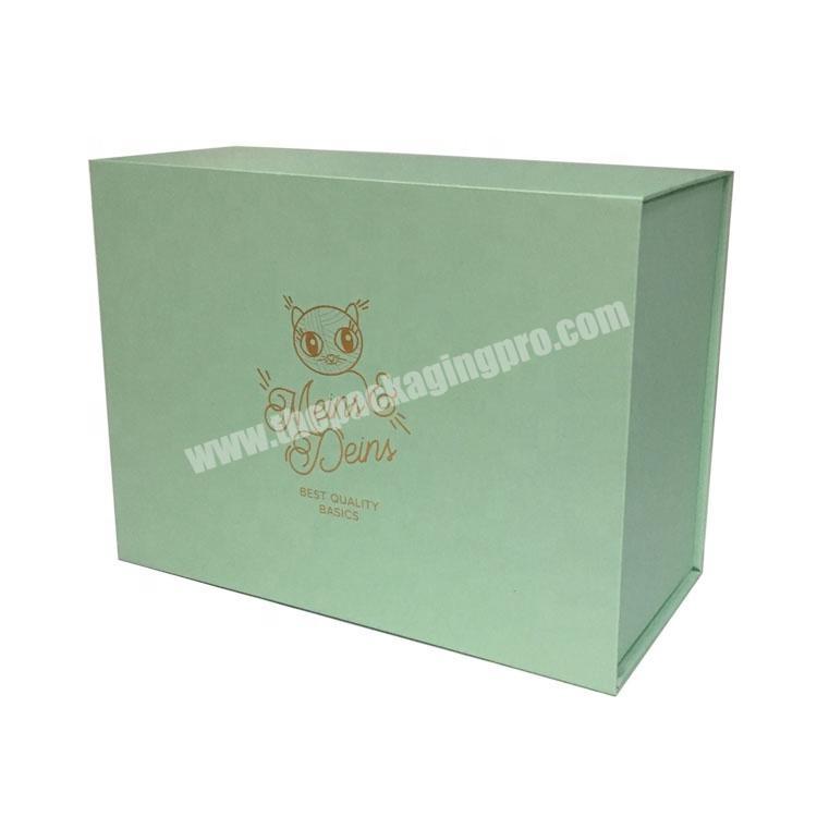 Personalized Custom Light Green Foldable Packing Gift Box For Shirt Garment wholesaler