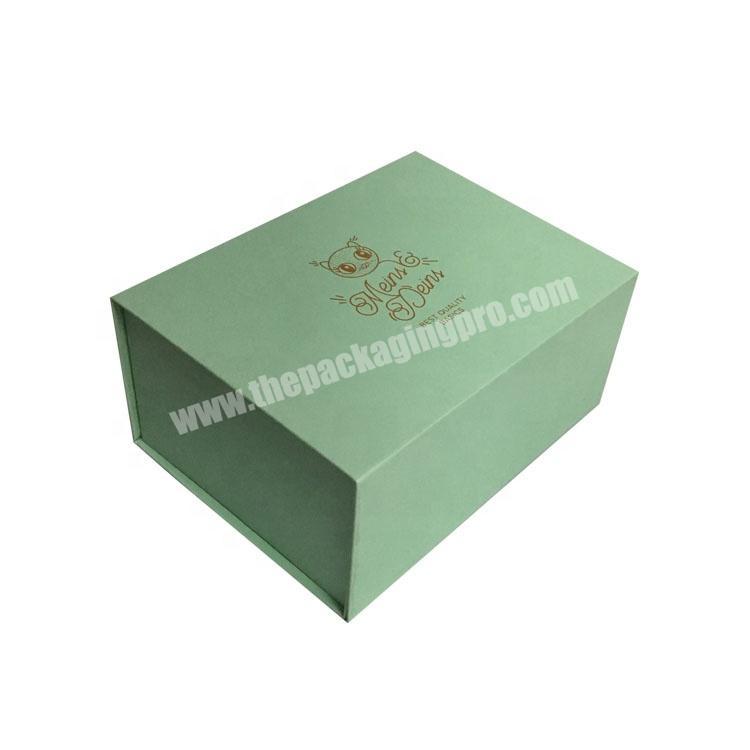 Personalized Custom Light Green Foldable Packing Gift Box For Shirt Garment
