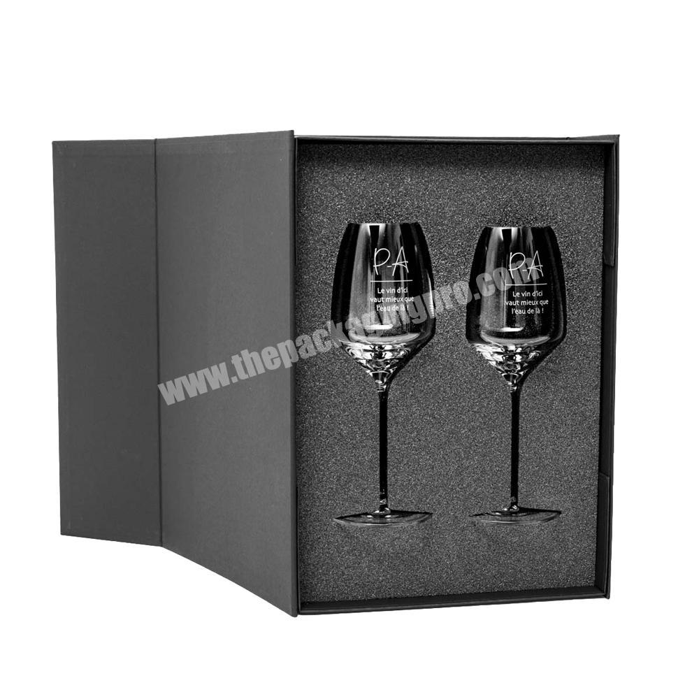 Personalized Empty 2 two Wine Champagne Flute Glass Gift Packaging Box With Logo