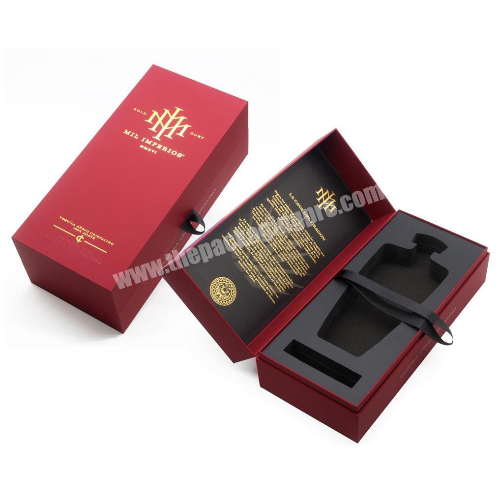 Personalized Luxury Magnetic Cardboard Magnum Red Wine Box With Logo