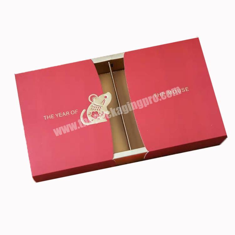 Personalized Surprise Mini Wholesale Chocolate Cake Cookies Happy Chinese New Year  Cosmetic Paper Packaging Red Candy Gift Box
