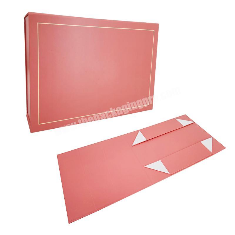 Pink Custom Logo High Quality Folding Foldable Box Recycled Rigid Packaging Magnetic Closure Gift Box