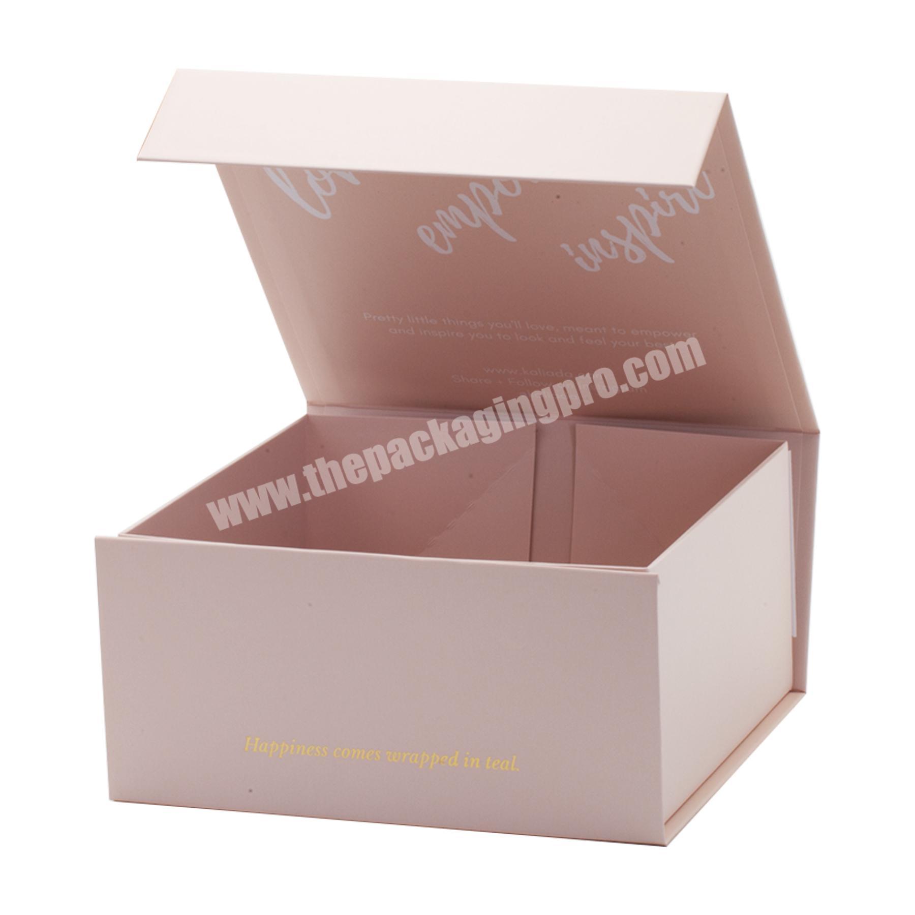 Pink large box with golden logo luxury packaging for products wedding gift packing folding box hamper flip clothing shoes box