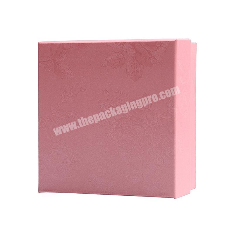 Pink rigid paper boxes cardboard gift packaging jewelry favor box