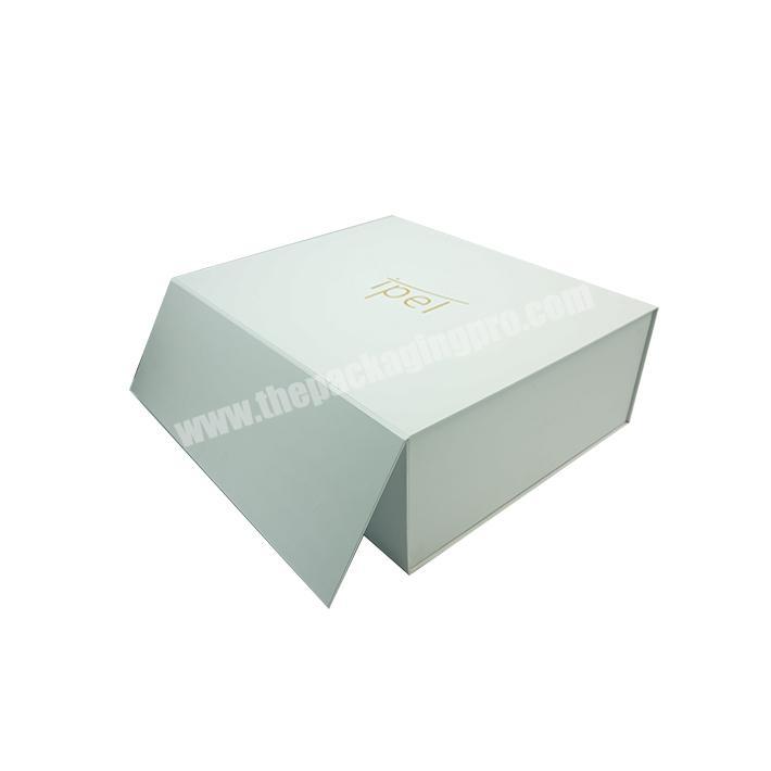Premium Customized Logo  Rigid Cardboard Gift Packaging Flat Magnetic Closure Luxury Folding Box