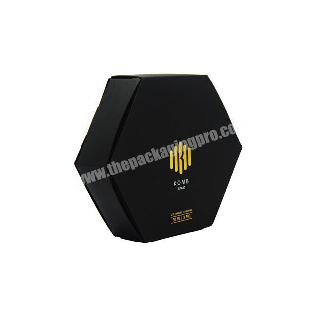 Printing Custom High Quality Black Hexagon Kraft Box, Wholesale Promotional Black Kraft Paper Packaging Box