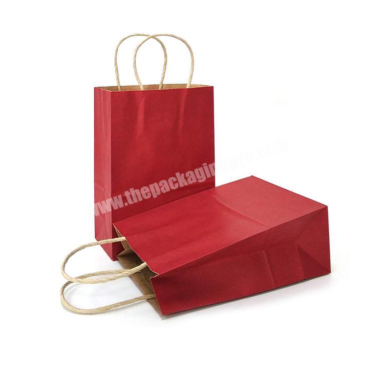 Professional Printing Custom Logo Kraft Paper Shopping Bag With Rope Handle