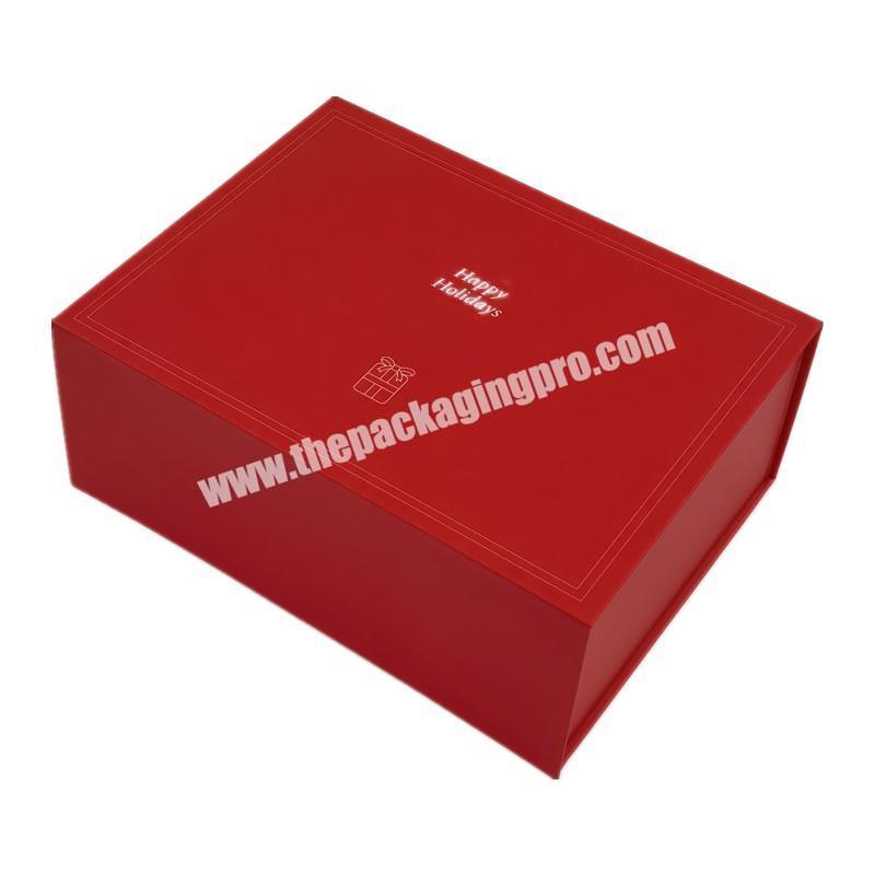 Promotional Top Quality Craft Wedding Magnetic Gift Paper For Box Red With Ribbon