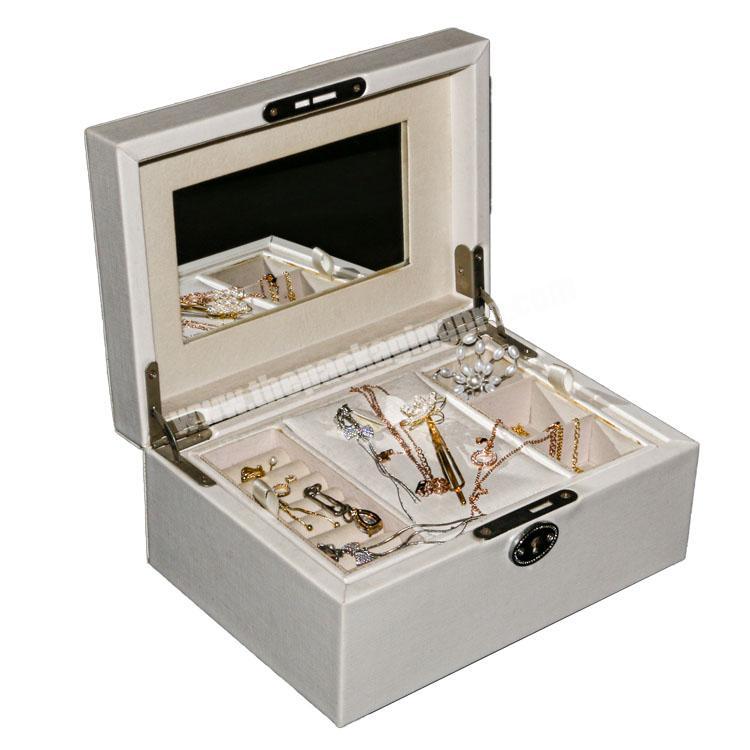 Promotional pu leather jewelry box jewelry packaging box with logo rice white jewelry shipping box